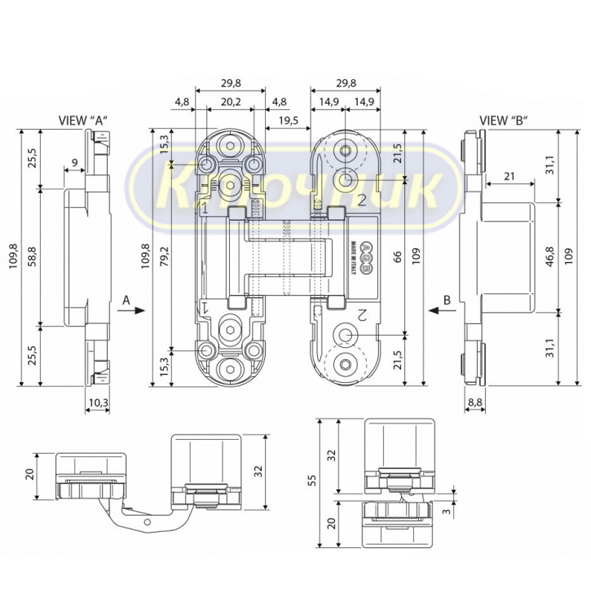 Петля скрытой установки AGB ECLIPCE 2.0 E30200.03.06