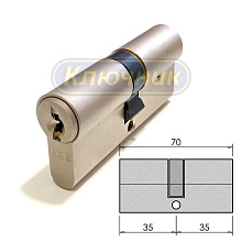 Цилиндры / По типам / Перфорированные цилиндры / Цилиндр AGB SCUDO 9000 70(35/35) МАТОВЫЙ ХРОМ. Магазин "Ключник" в С-Пб.