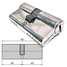 Цилиндры / По типам / Простые цилиндры / Цилиндр AVERS ZM 90(45/45)Cr. Магазин "Ключник" в С-Пб.