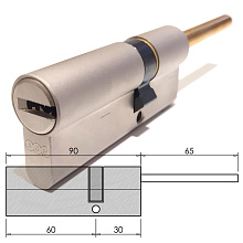 Цилиндры / По типам / Перфорированные цилиндры / Цилиндр AGB SCUDO 5000 90(60/30C)Ni длинный шток. Магазин "Ключник" в С-Пб.