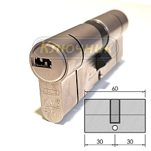 Цилиндры / По типам / Перфорированные цилиндры / Цилиндр ABUS D10 PS 60(30/30)N. Магазин "Ключник" в С-Пб.