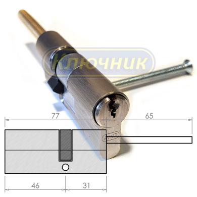 Цилиндр EVVA EPS 77(46/31) НИКЕЛЬ, ДЛИННЫЙ ШТОК