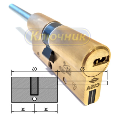 Цилиндр CISA ASTRAL S OA3S7 30/30 Brass