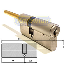 Цилиндры / По типам / Перфорированные цилиндры / Цилиндр AGB SCUDO 9000 85(55/30) МАТОВЫЙ ХРОМ ДЛИННЫЙ ШТОК. Магазин "Ключник" в С-Пб.