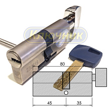Цилиндры / По производителям / APECS / APECS XR / Цилиндр APECS XR-80(45/35C)Ni. Магазин "Ключник" в С-Пб.
