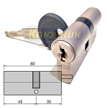 Цилиндры / По типам / Интерактивные цилиндры / Цилиндр AGB SCODO DCK 80(45/35) короткий шток Ni. Магазин "Ключник" в С-Пб.