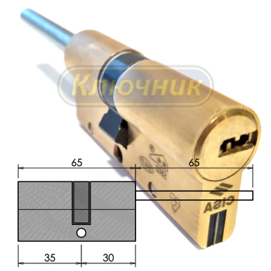 Цилиндр CISA ASTRAL S OA3S7 35/30 Brass