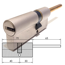 Цилиндры / По типам / Перфорированные цилиндры / Цилиндр AGB SCUDO 5000 70(40/30C)Ni длинный шток. Магазин "Ключник" в С-Пб.