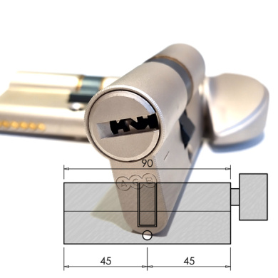 Цилиндр AGB SCUDO 5000 90(45/45C)Ni вороток