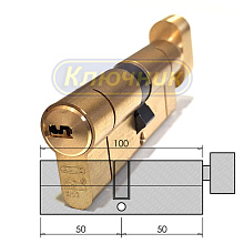 Цилиндры / По типам / Перфорированные цилиндры / Цилиндр ABUS D10 PS 100(50/50C)G вороток. Магазин "Ключник" в С-Пб.