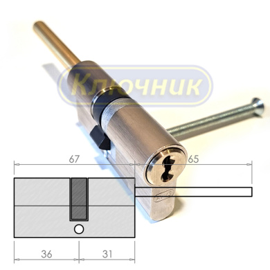 Цилиндр EVVA 3KS 67(36/31) НИКЕЛЬ, ДЛИННЫЙ ШТОК