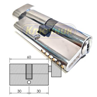 Цилиндр AVERS ZM 60(30/30C)Cr