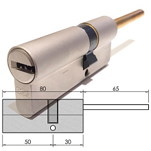 Цилиндры / По типам / Перфорированные цилиндры / Цилиндр AGB SCUDO 5000 80(50/30C)Ni длинный шток. Магазин "Ключник" в С-Пб.