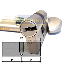 Цилиндры / По типам / Перфорированные цилиндры / Цилиндр AGB SCUDO 5000 90(45/45)Ni. Магазин "Ключник" в С-Пб.